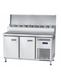 Двухсекционные холодильные столы Тип: 800 серия Стол холодильный среднетемпературный СХС-80-01П для пиццы (2 двери, GN 1/4 - 8 шт)